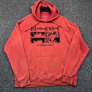 Death Note Hoodie Men Large Red Fleece Pullover Long Sleeve Pocket Outdoor L